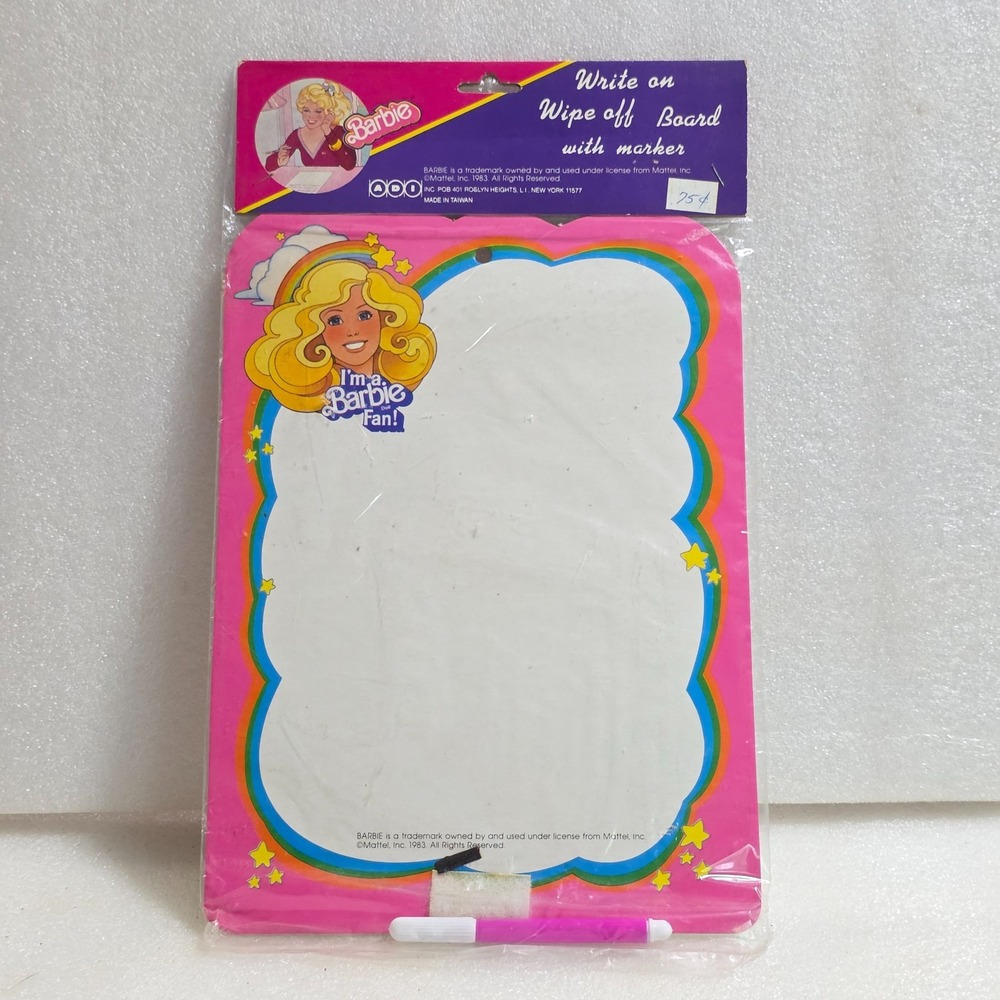 I'm a Barbie Fan! Write On Wipe Off Board with Marker Vintage 1983 Mattel New